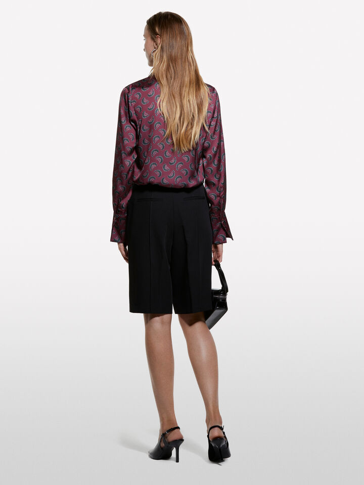 Blush shirt in printed satin - women's shirts - Blush | Sisley image number 2
